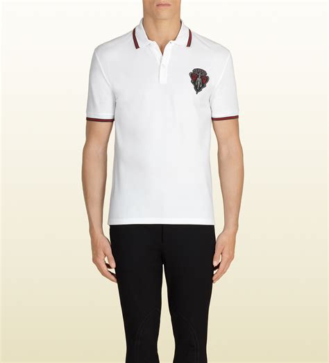 gucci polo white shirt cheap|gucci polo men's.